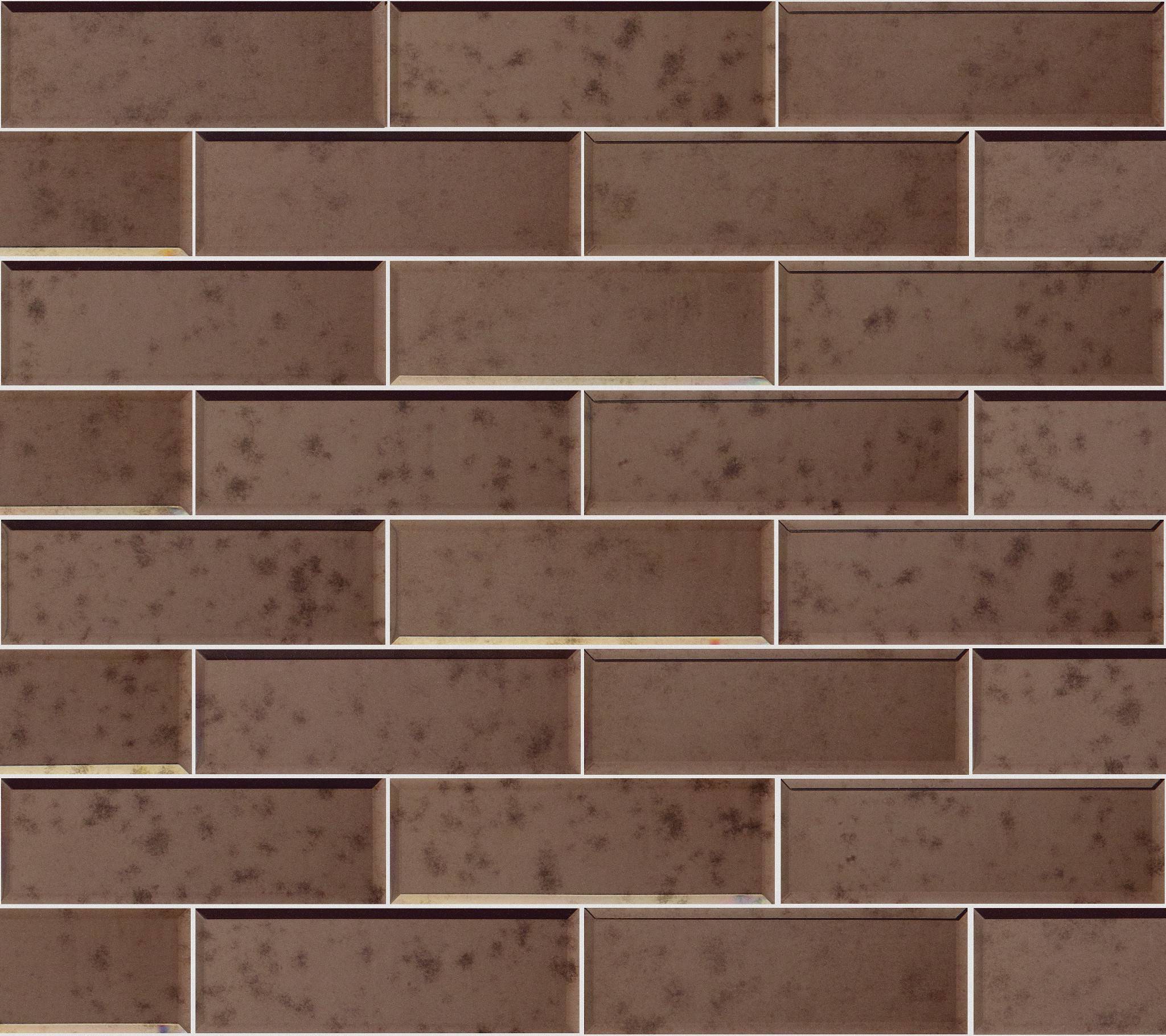 Style Lucerne 3x9 Beveled Mirror Tile Tile & Stone - Antique Bronze Swatch