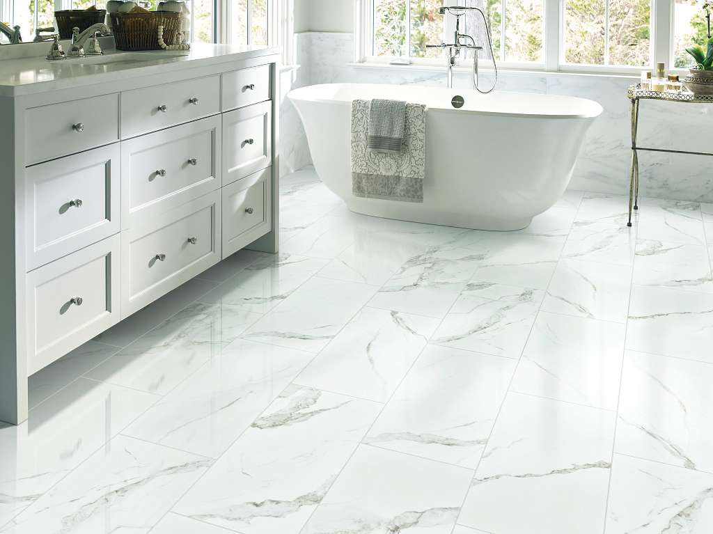 Casino 12x24 Polish Tile & Stone - Statuario Room Scene Image