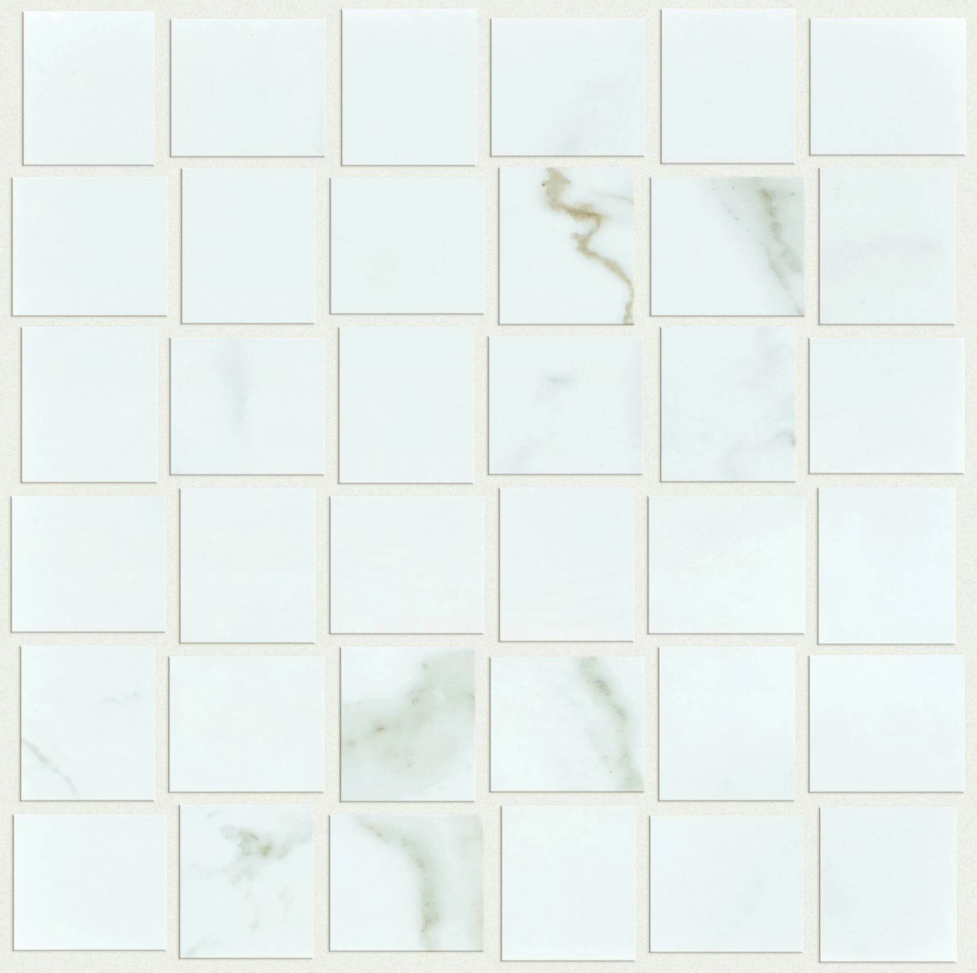 Style Casino 2x2 Basketweave Mosaic Matte Tile & Stone - Calacatta Swatch