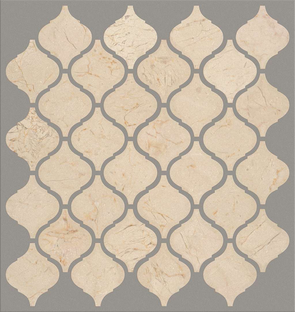 Chateau Lantern Mosaic Tile & Stone - Crema Marfil  Swatch Image 
