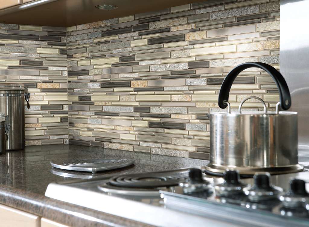 Mixed Up Stainless Tile & Stone - Skyline Room Scene Image