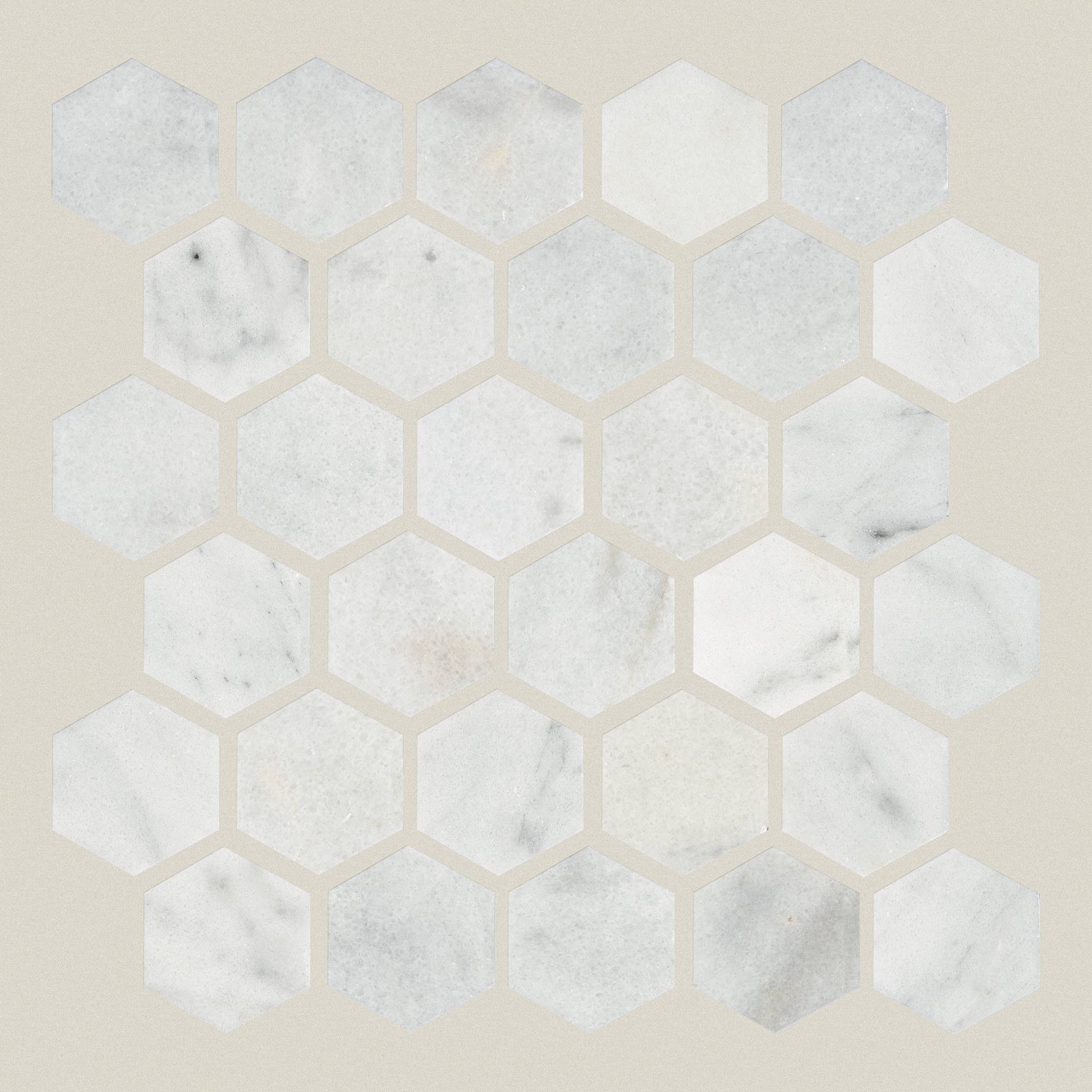 Style Boca Hexagon Polished Mosaic Tile & Stone - Pearl Swatch