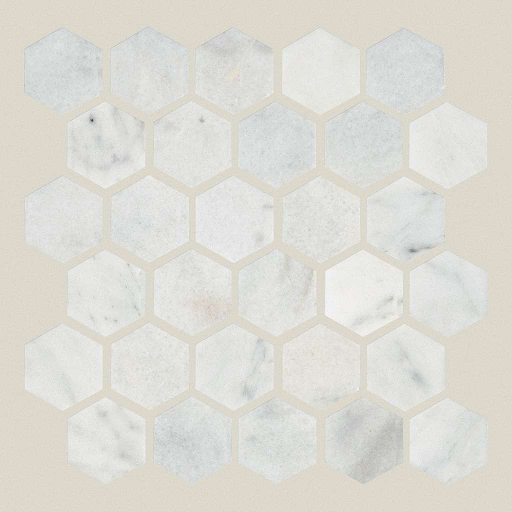 Boca Hexagon Polished Mosaic Tile & Stone - Pearl  Swatch Image 