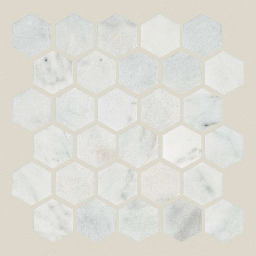 Boca Hexagon Polished Mosaic Tile & Stone - Pearl  Swatch Image 