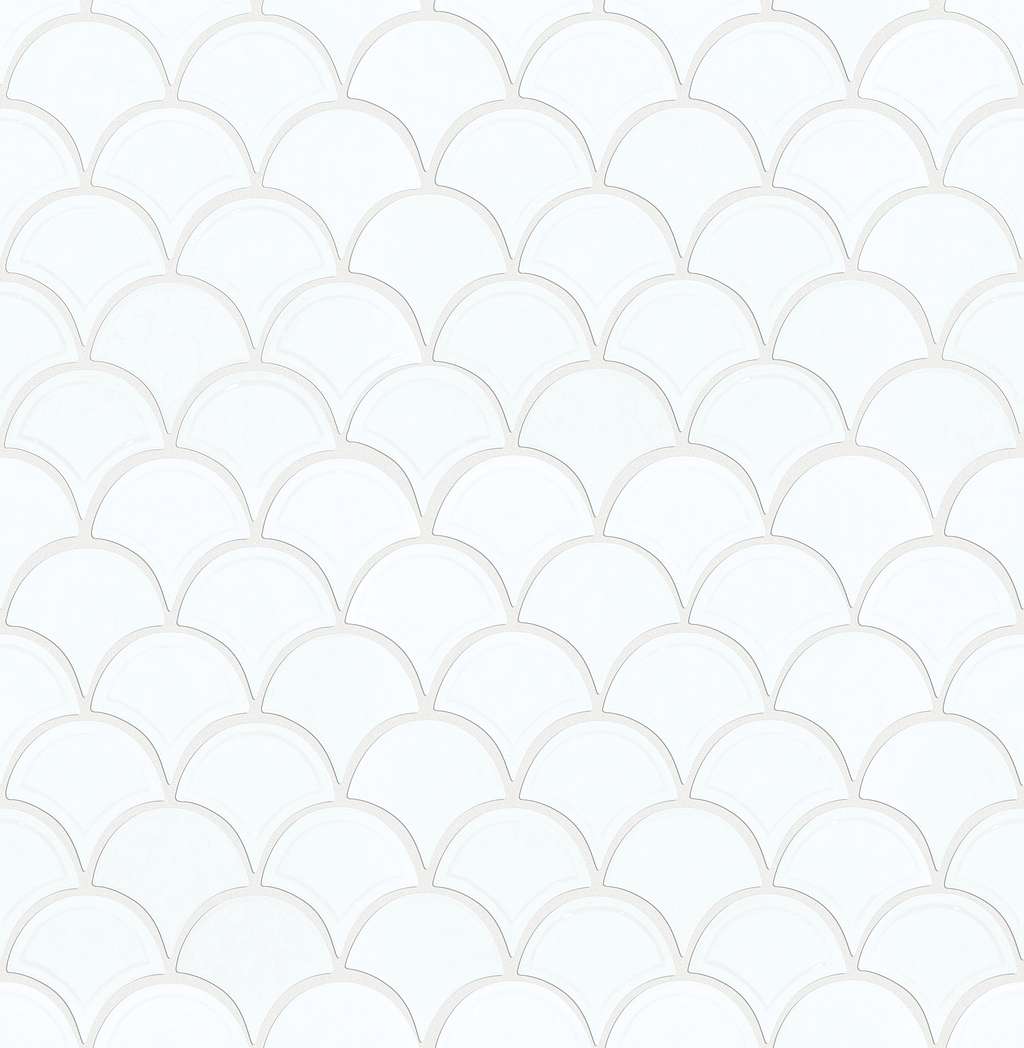 Geoscapes Fan Tile & Stone - White  Swatch Image 