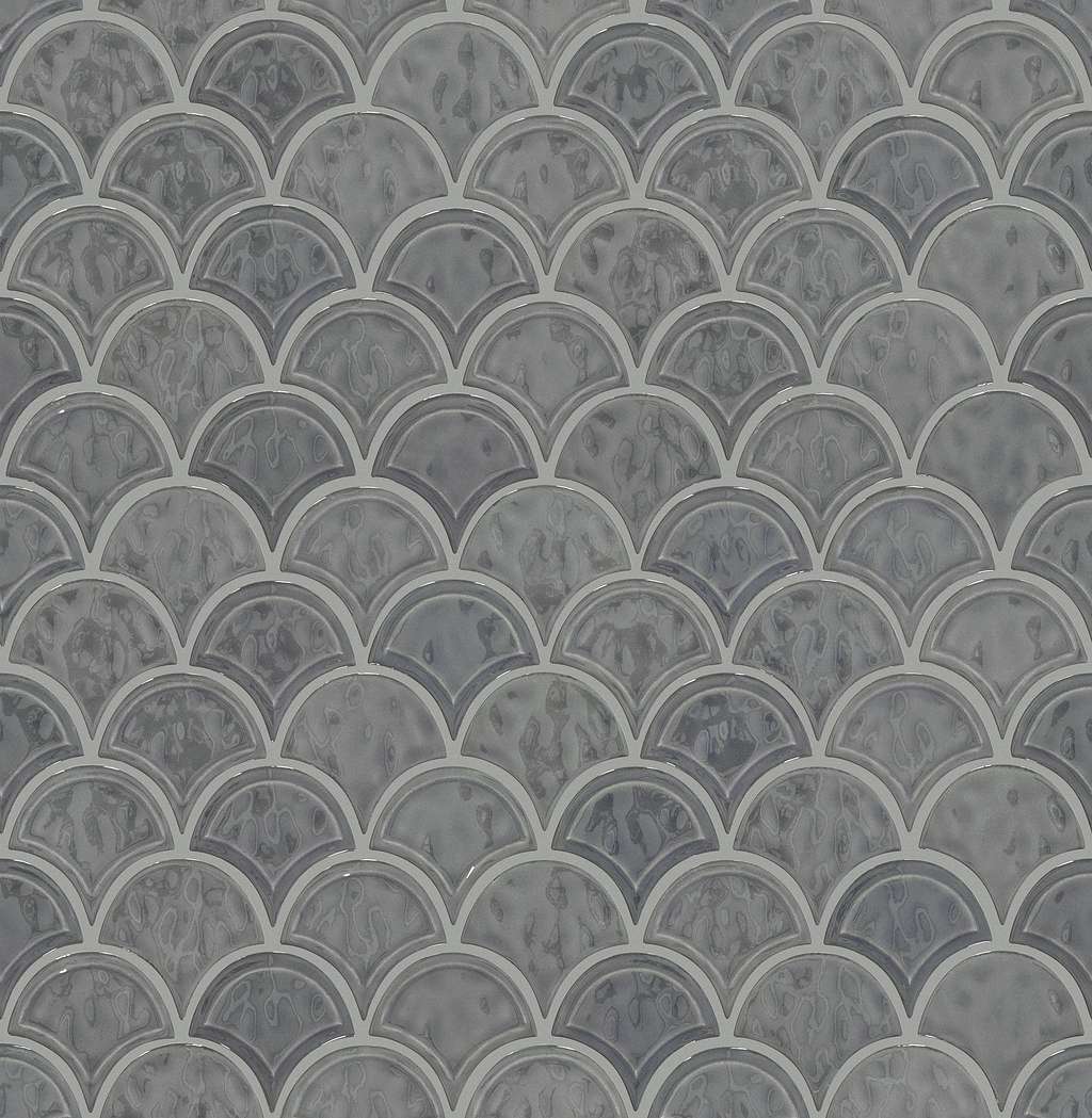Geoscapes Fan Tile & Stone - Dark Gray  Swatch Image 