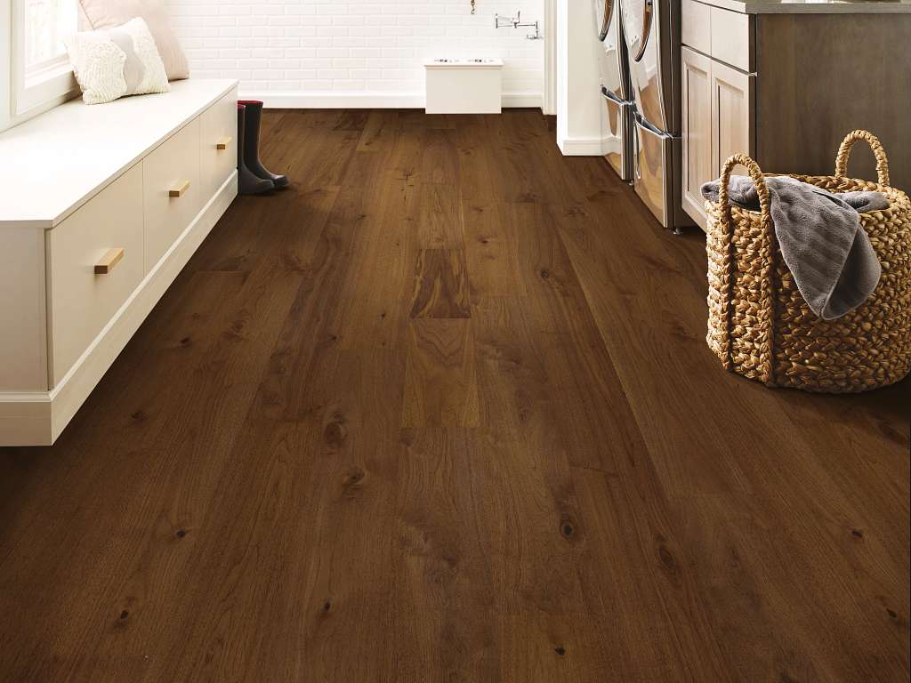 Impeccable Engineered Hardwood - Warm Walnut Room Scene Image