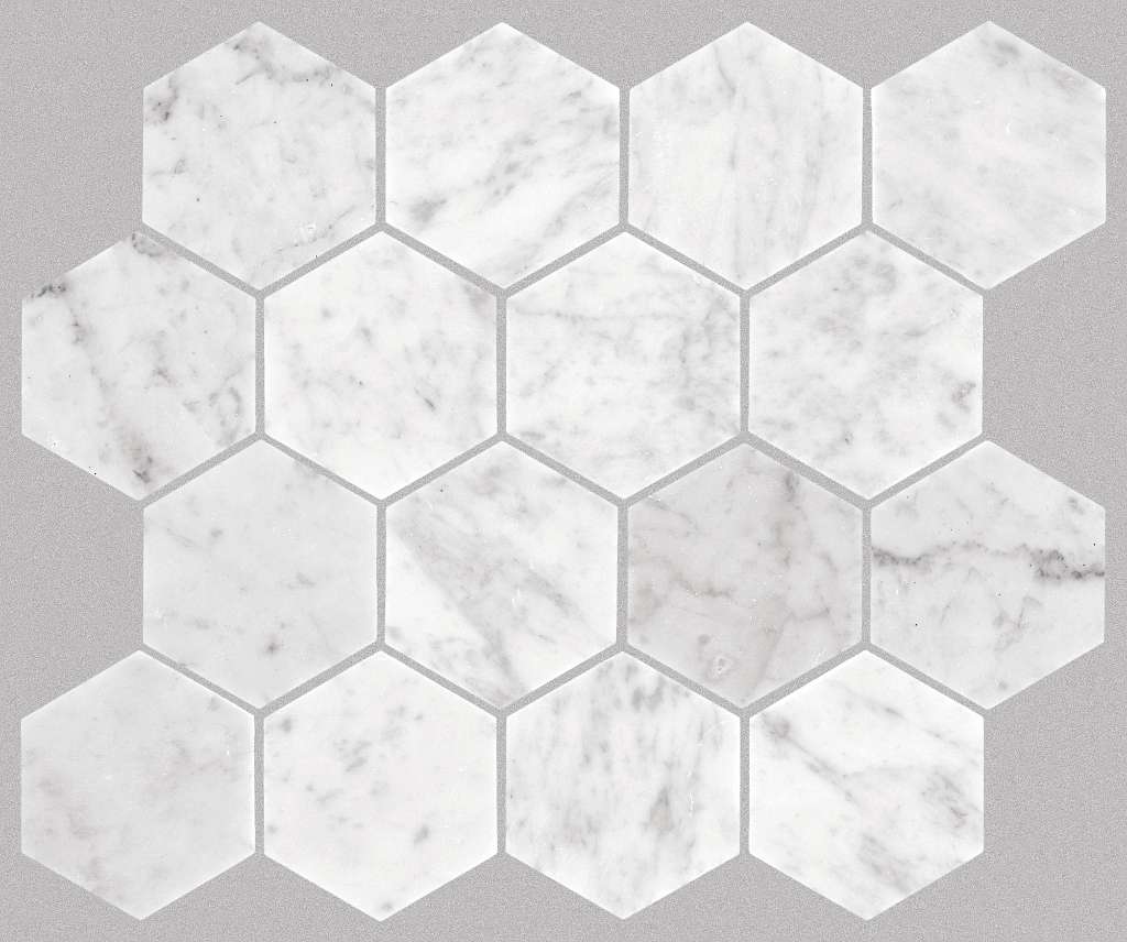 Pearl Mosaic Hexagon Mosaic Tile & Stone - Bianco Carrara  Swatch Image 
