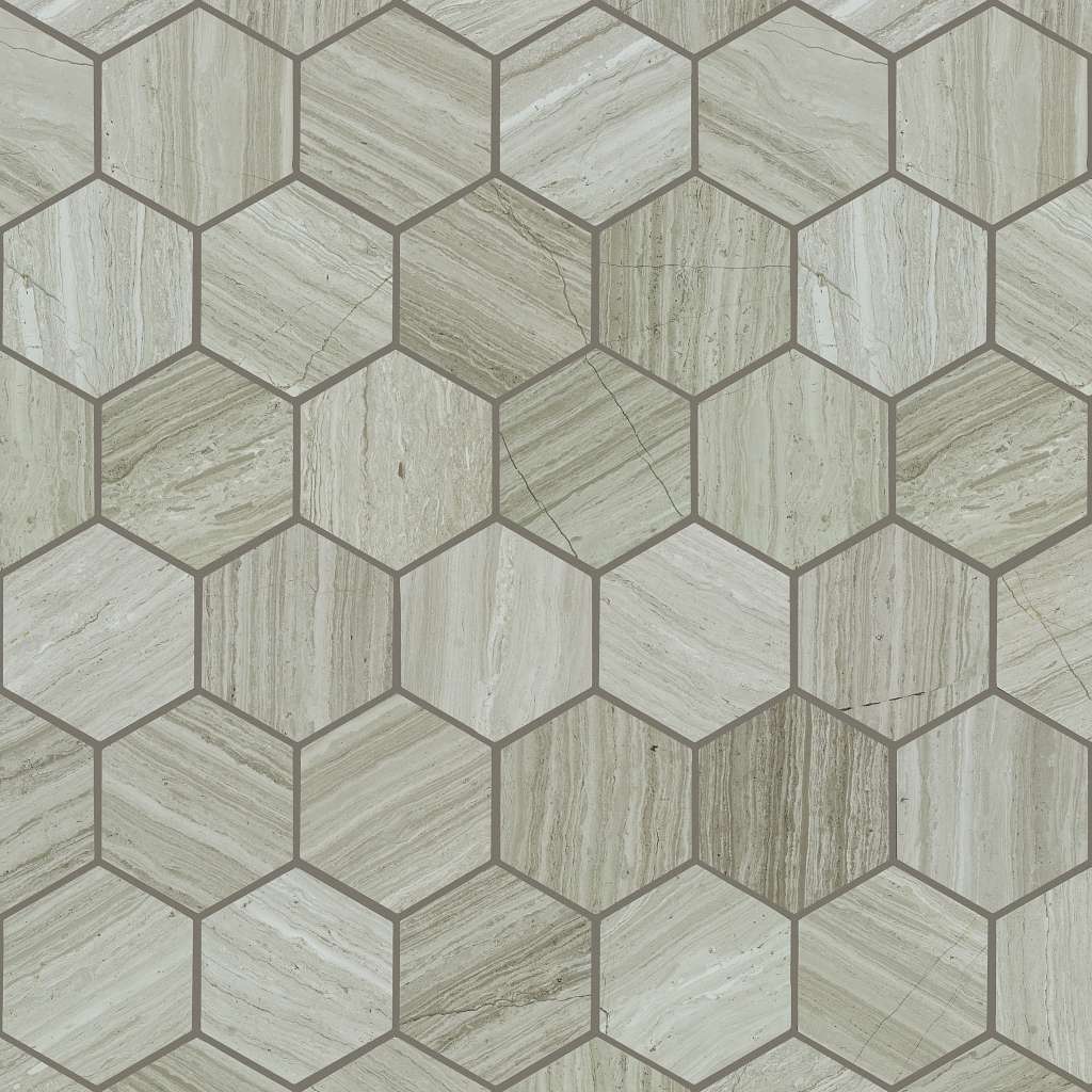 Pearl Mosaic Hexagon Mosaic Tile & Stone - Rockwood  Swatch Image 