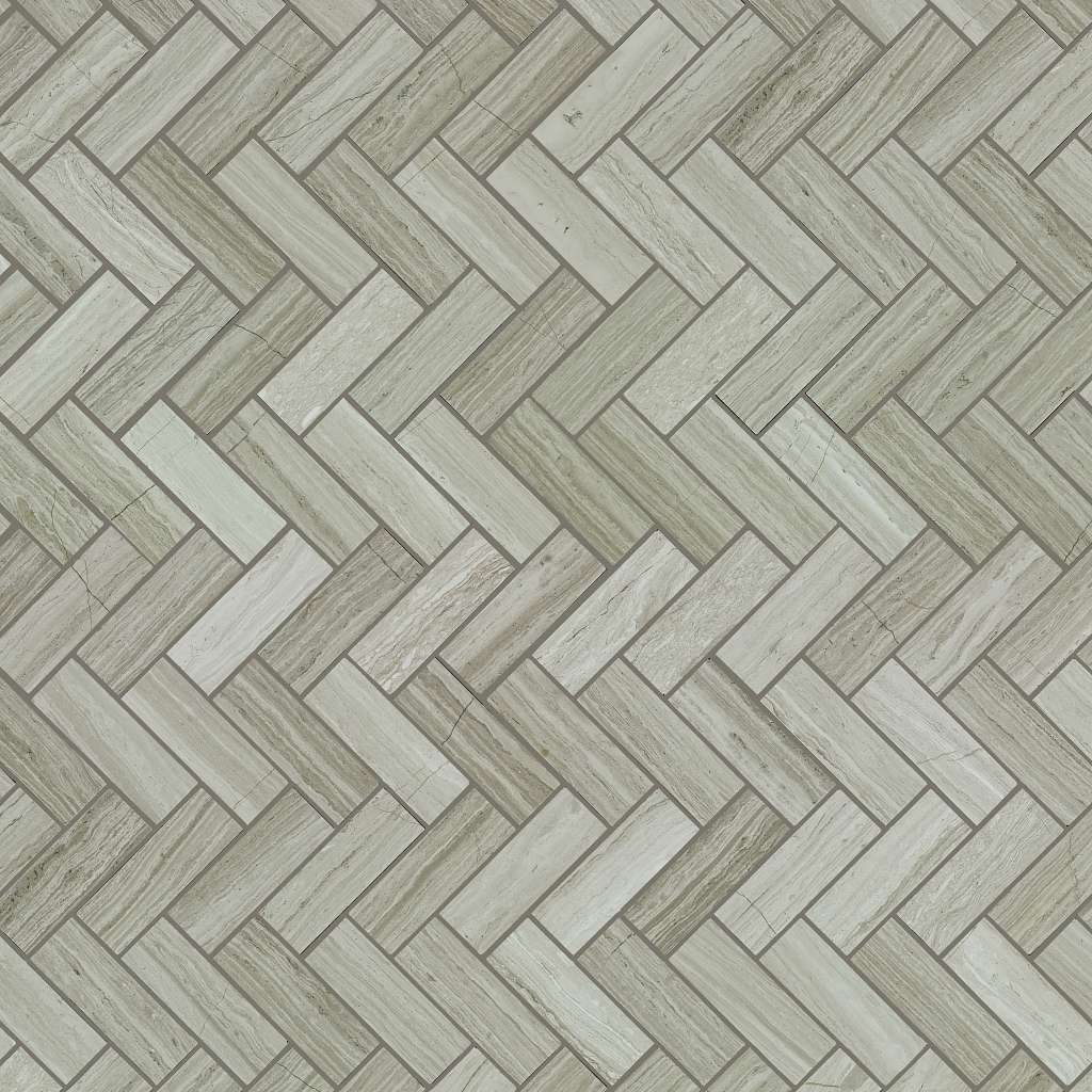 Pearl Herringbone Mosaic Tile & Stone - Rockwood  Swatch Image 