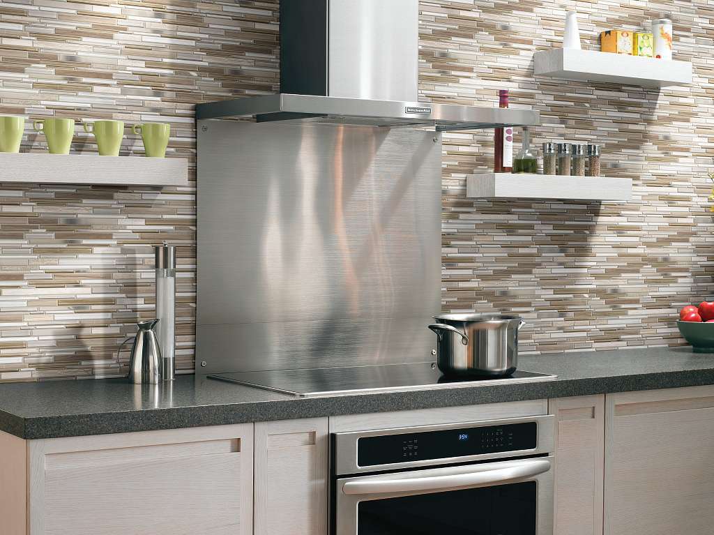 Marvelous MIX Stainless Tile & Stone - Twilight Mist Room Scene Image