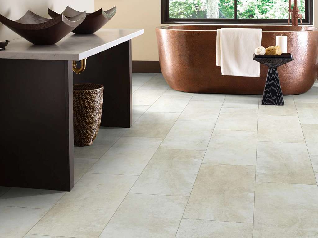 Uplifting Tile Vinyl - Shale Room Scene Image