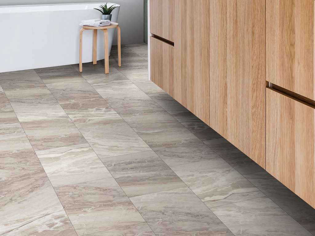 Shaw Paragon Tile Plus 05135 Basalt ScufResist Vinyl Tile — Stone