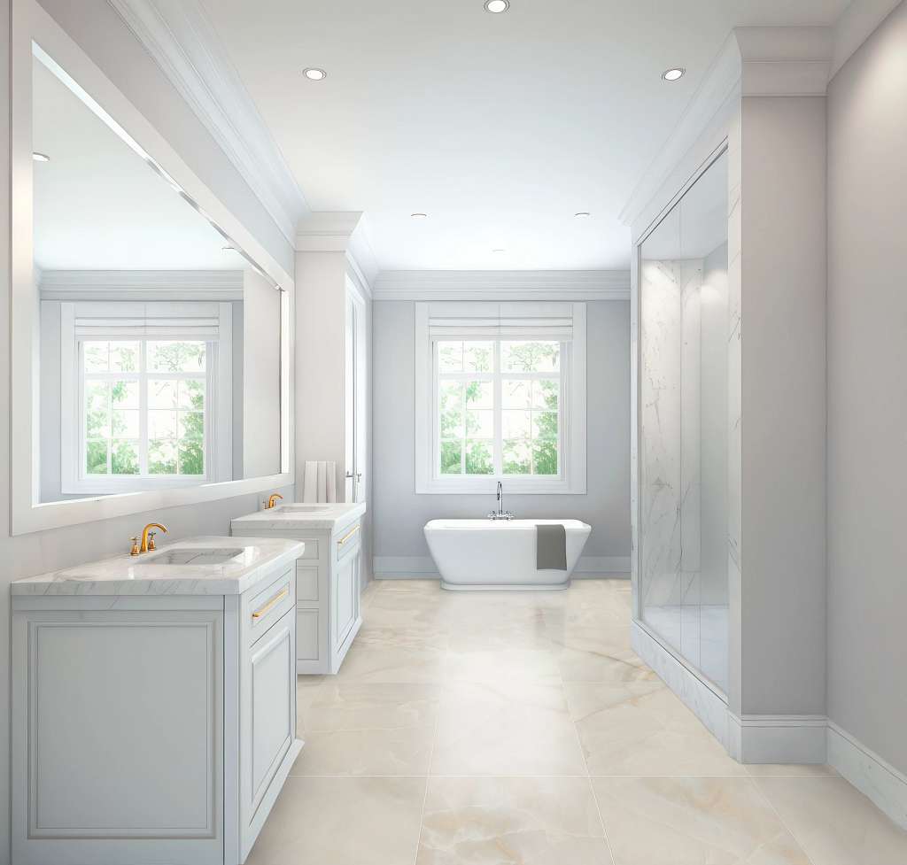 Onyx 24x24 Polished Tile & Stone - Beige Room Scene Image
