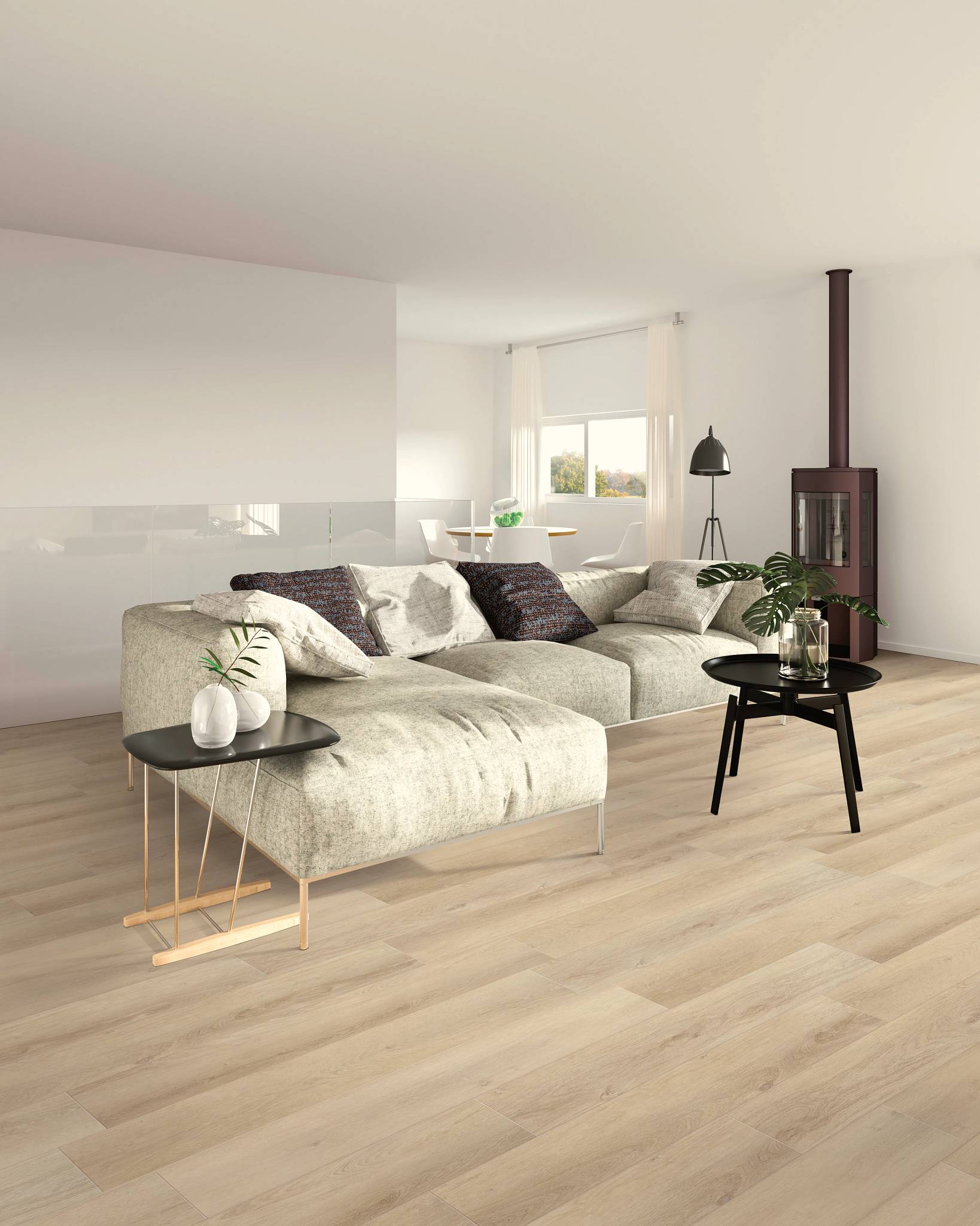 Style - Coretec Originals Enhanced Vv012,  Color - AURORA OAK - Room Scene