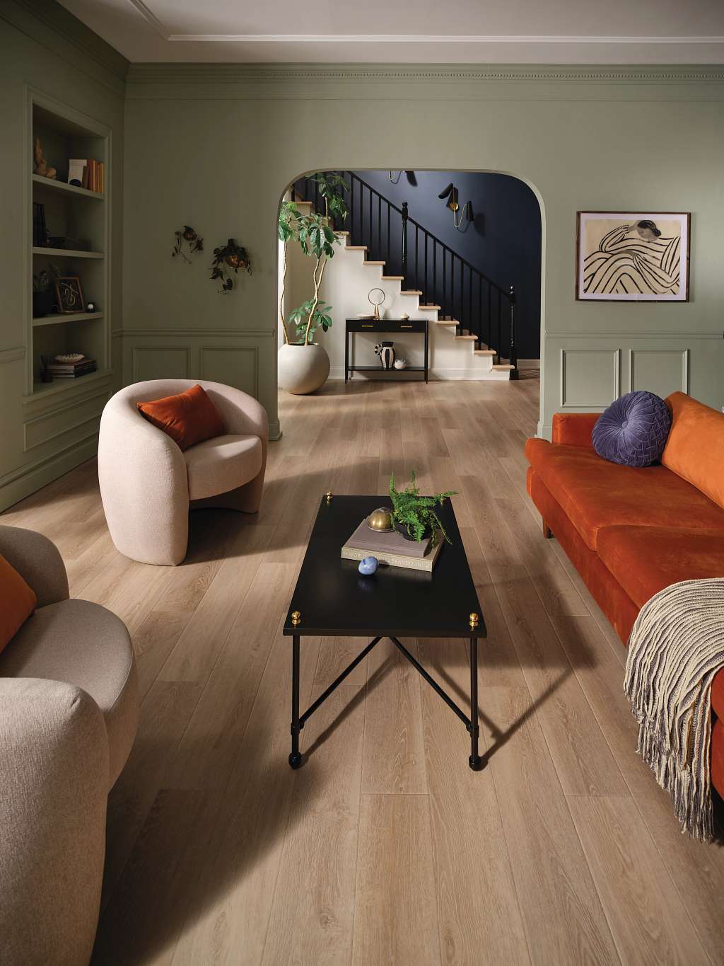 Coretec Original Premium Vv820 Vinyl - Wheat Oak Room Scene Image