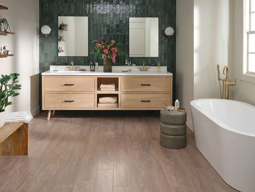 Coretec Original Premium Vv820 Vinyl - Feather Walnut Room Scene Image