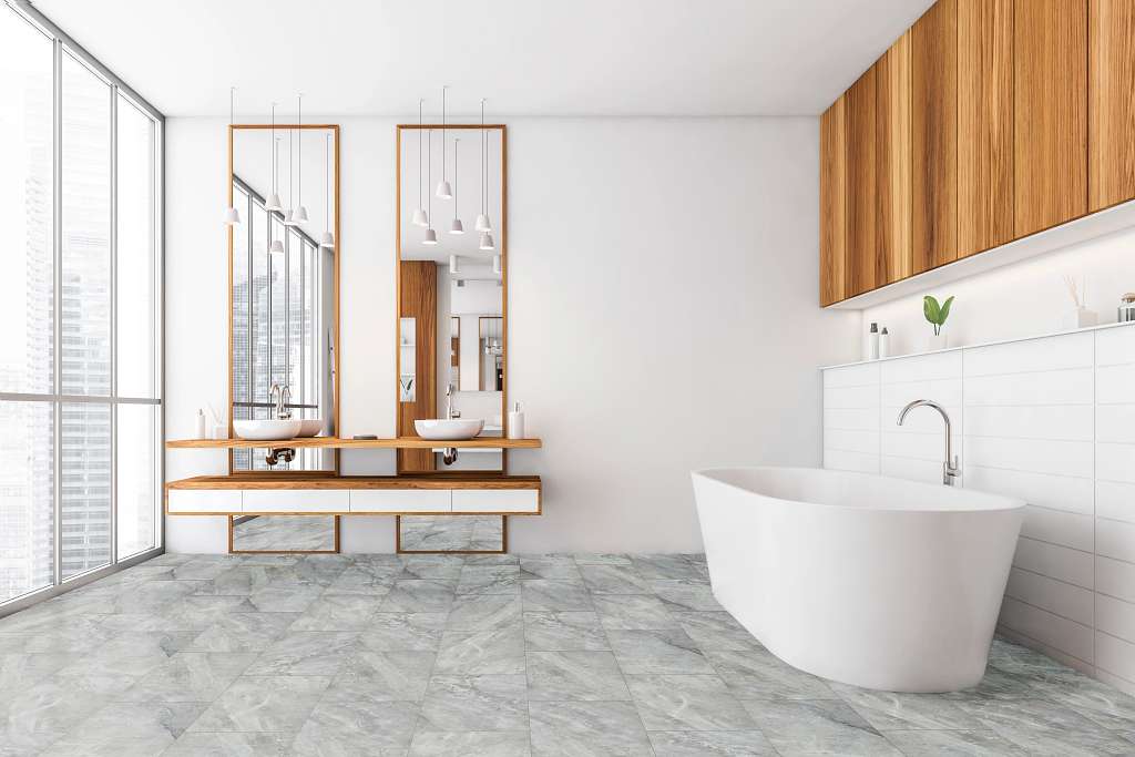 Ct Plus Tile Vinyl - Avesta Quartz Room Scene Image
