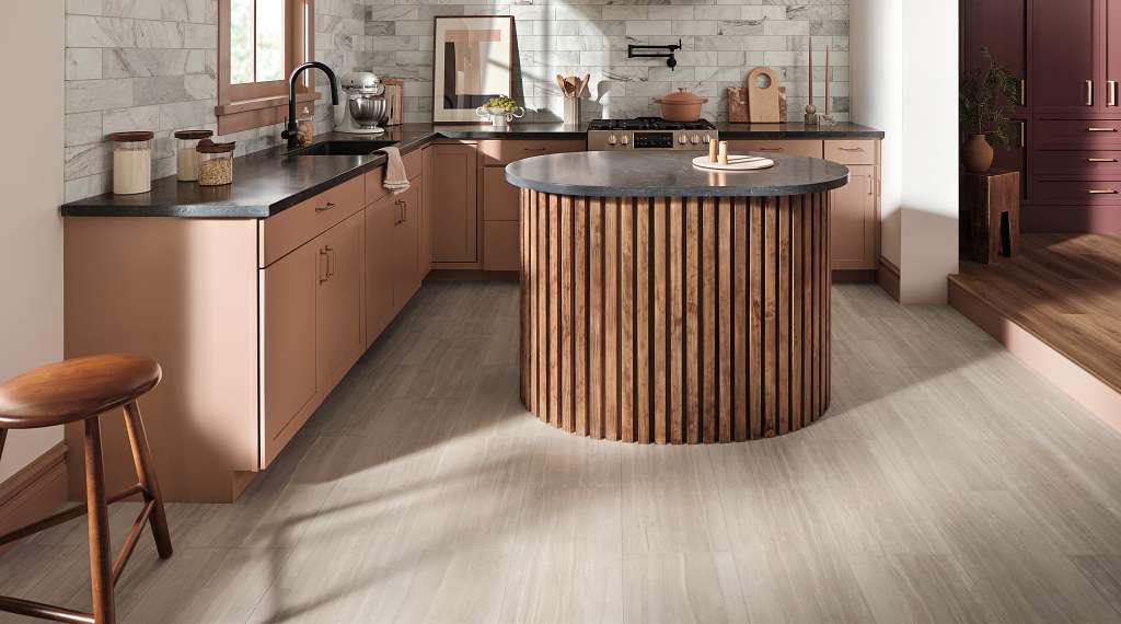 Ct Plus Tile Vinyl - Ligera Sandstone Room Scene Image