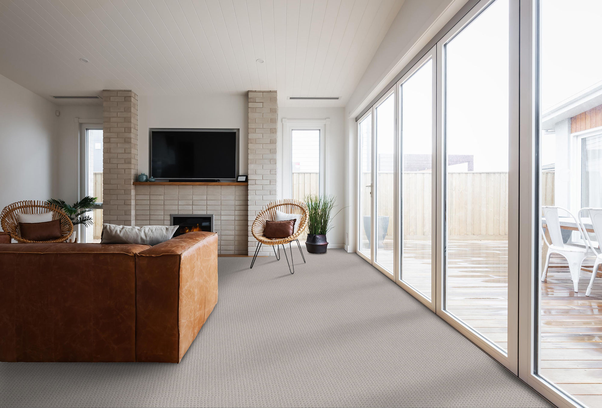 FRAMED VIEW WARM GREIGE ROOM