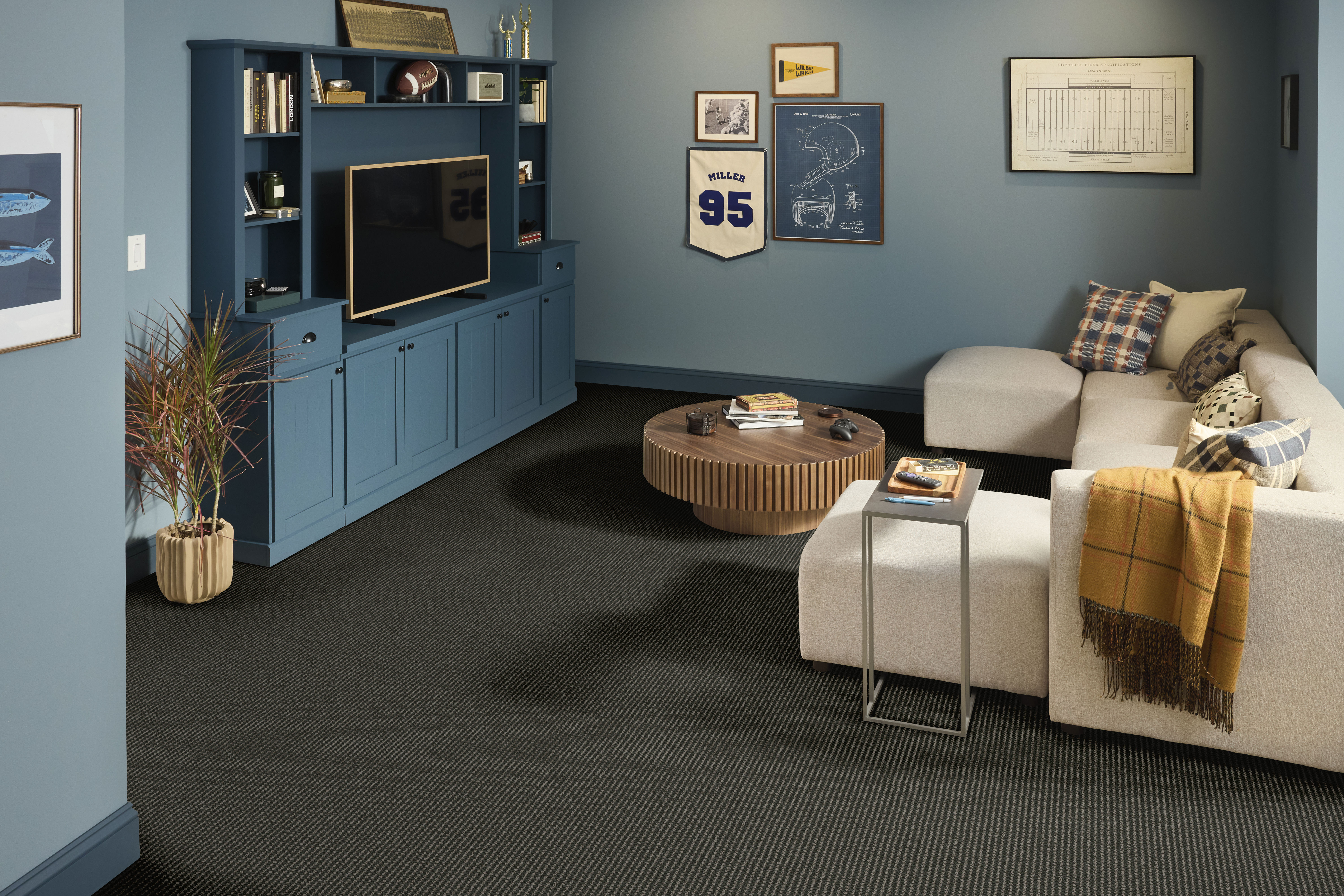KNITTED TONE BLUE EVERGREEN ROOM