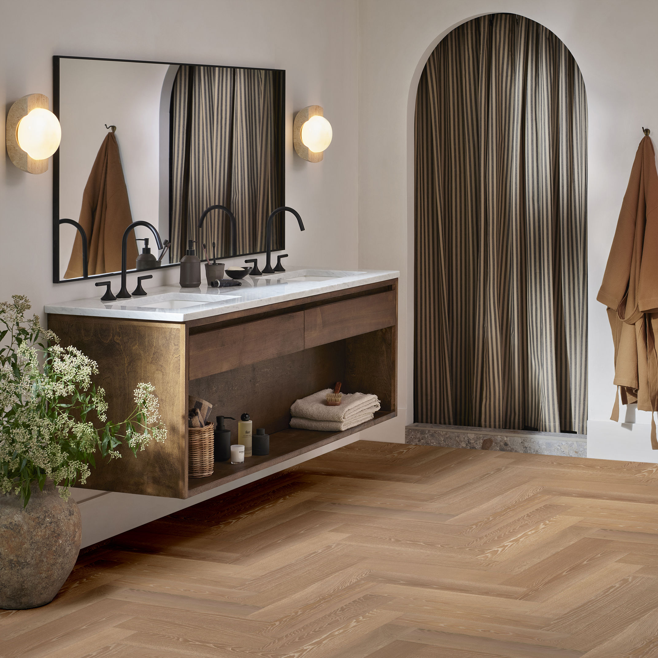 EUROPEAN ASH HERRINGBONE BALLET ROOM