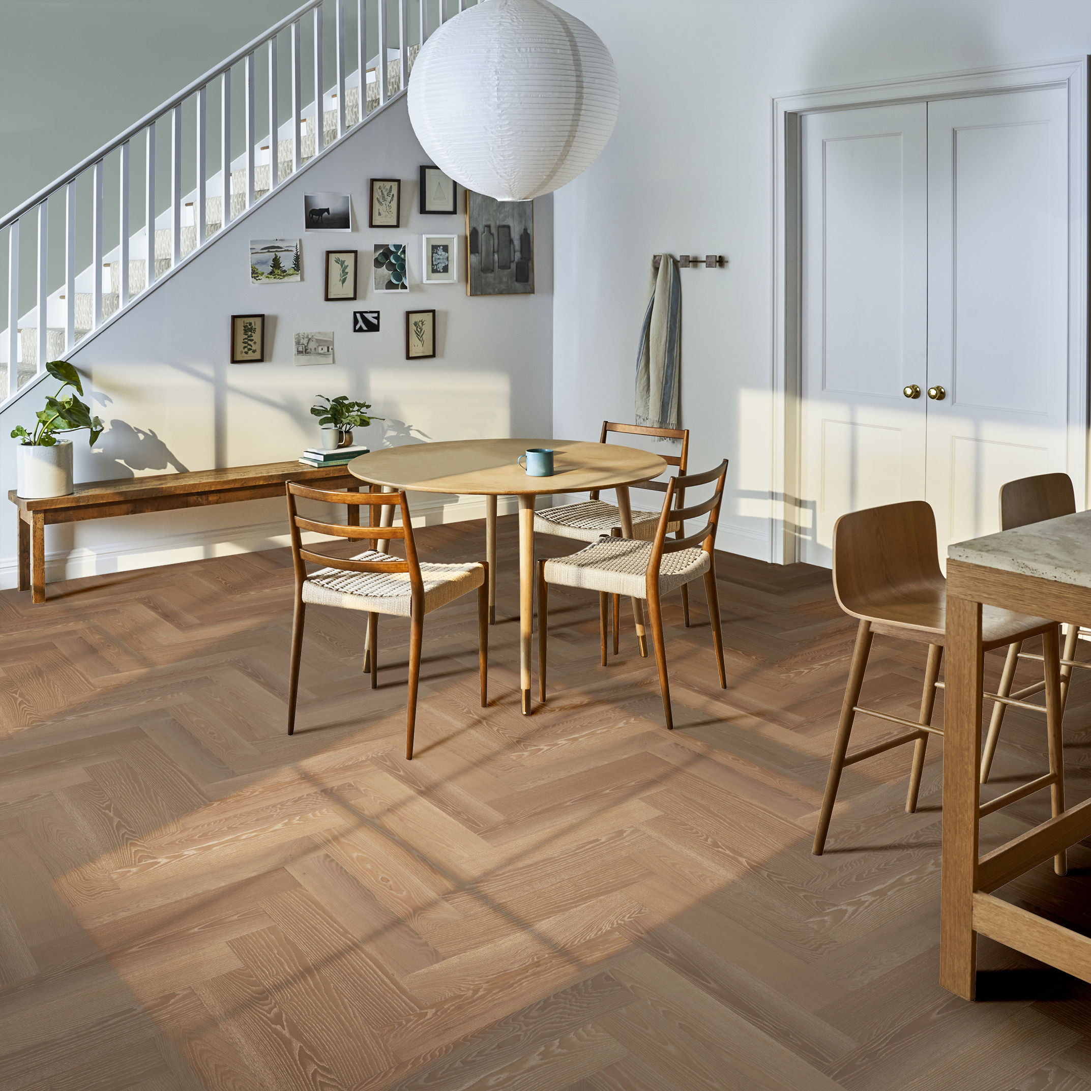 EUROPEAN ASH HERRINGBONE BALLET ROOM