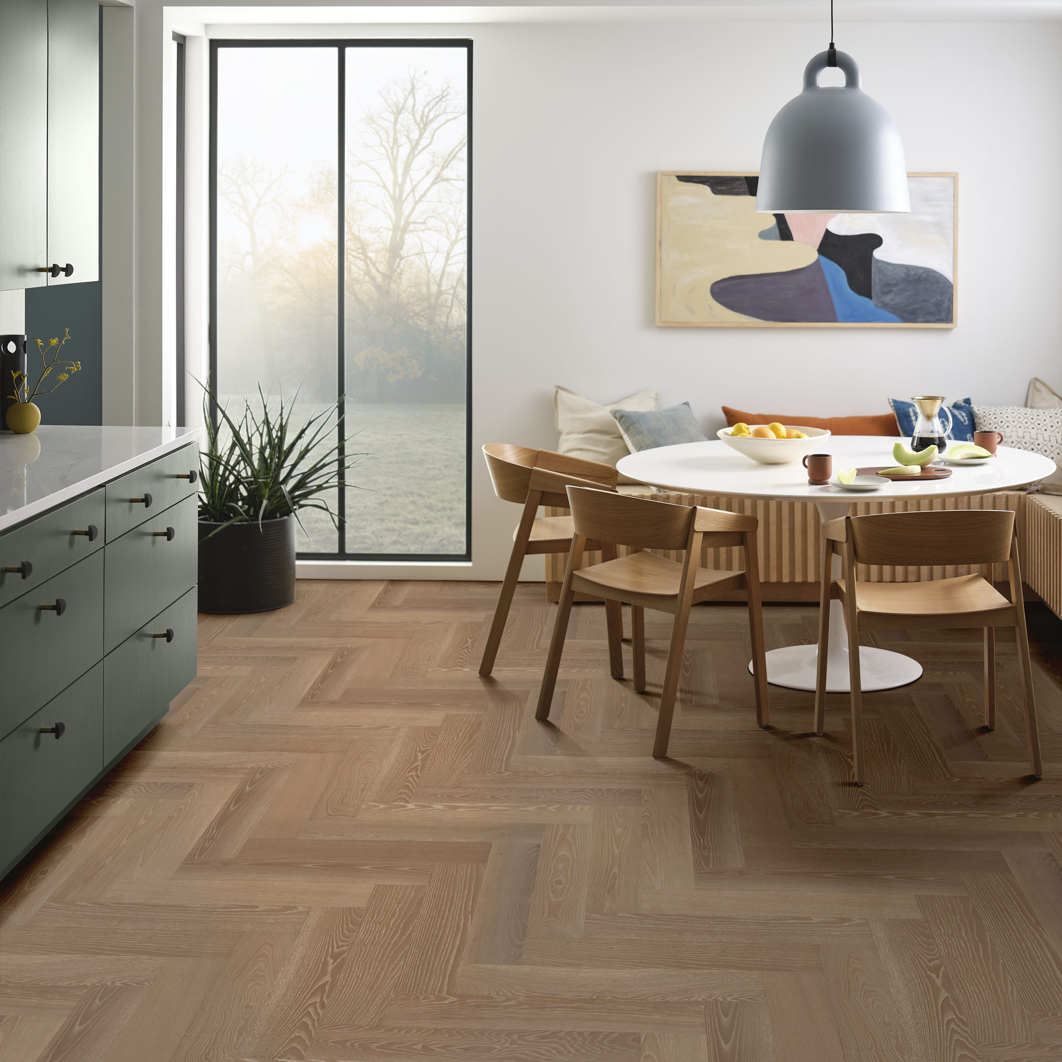 EUROPEAN ASH HERRINGBONE BALLET ROOM