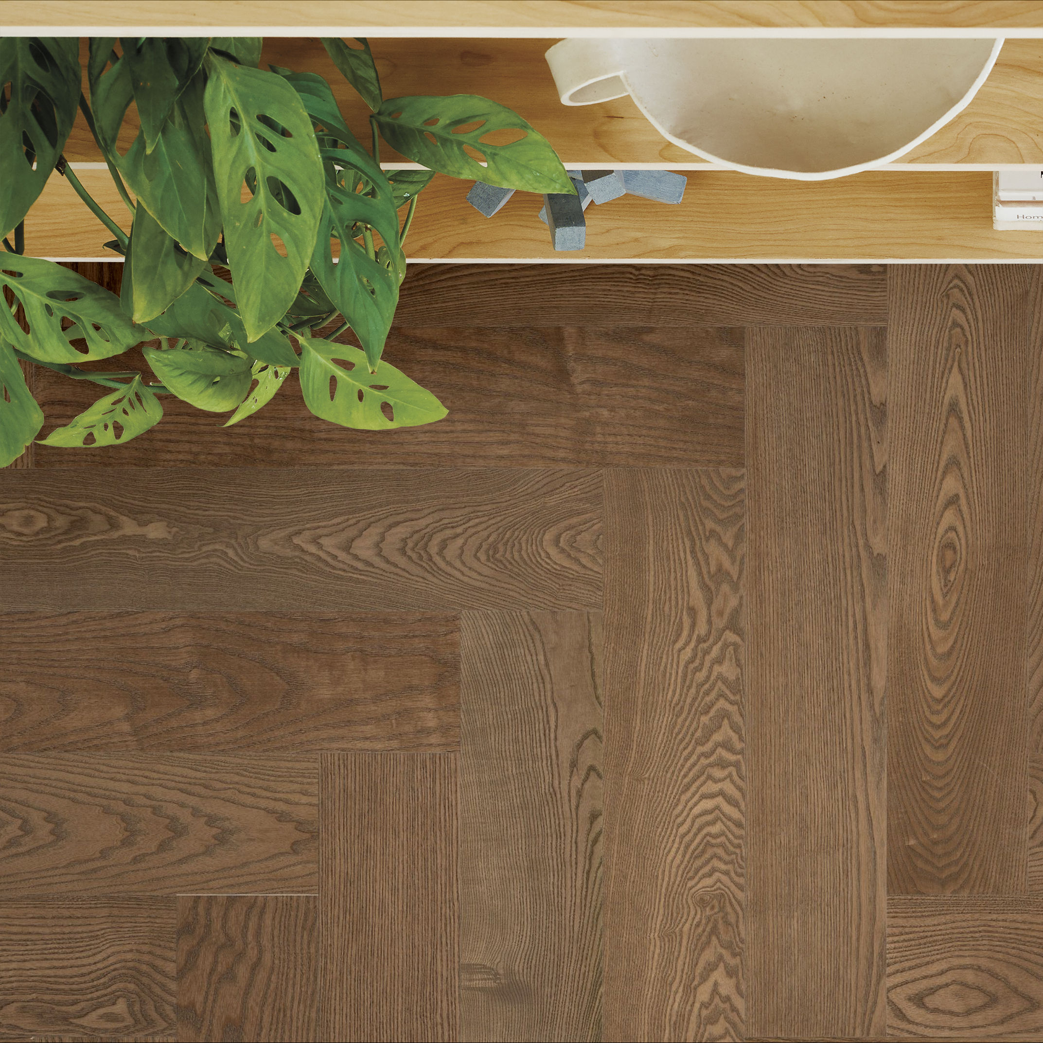 EUROPEAN ASH HERRINGBONE BISCOTTI ROOM