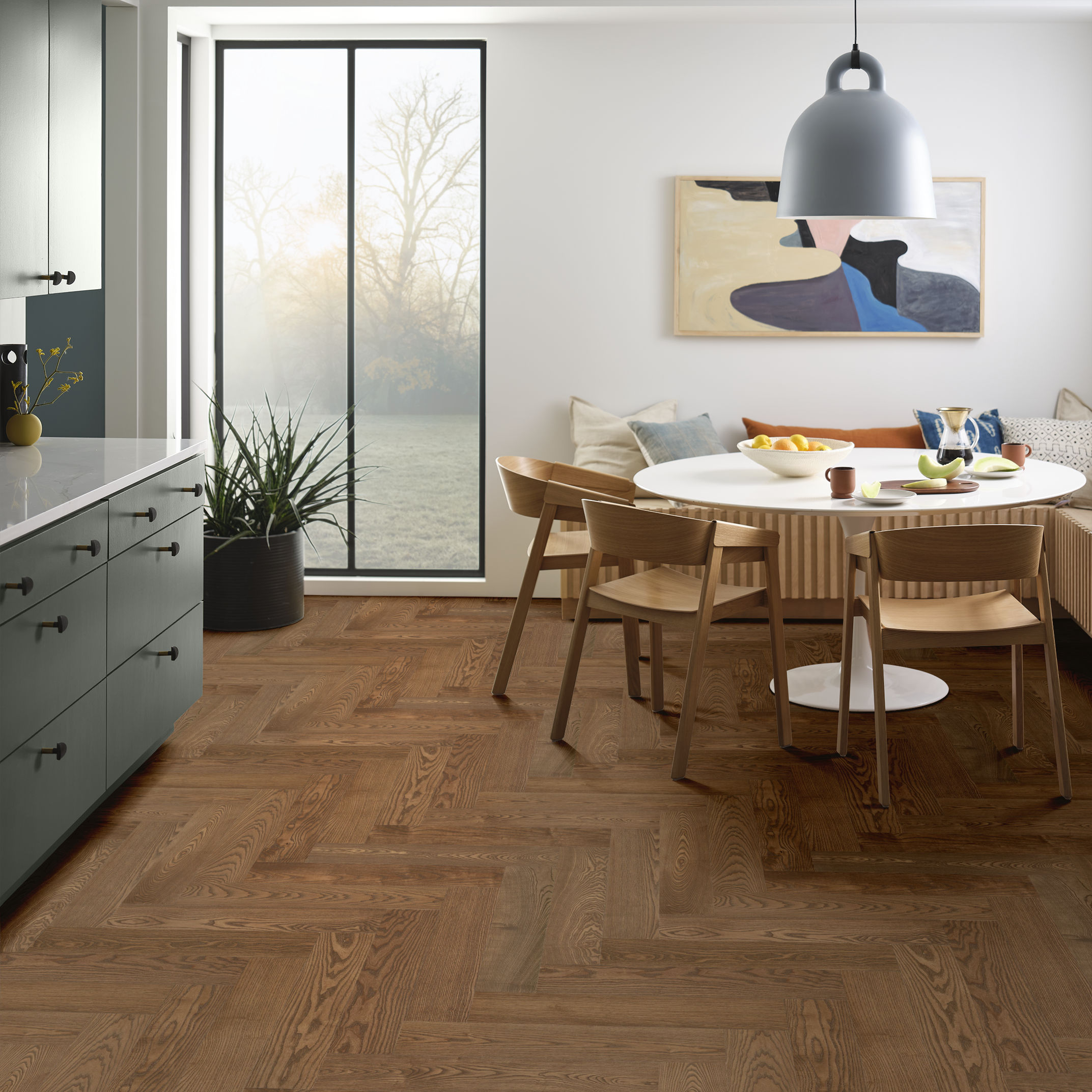 EUROPEAN ASH HERRINGBONE BISCOTTI ROOM
