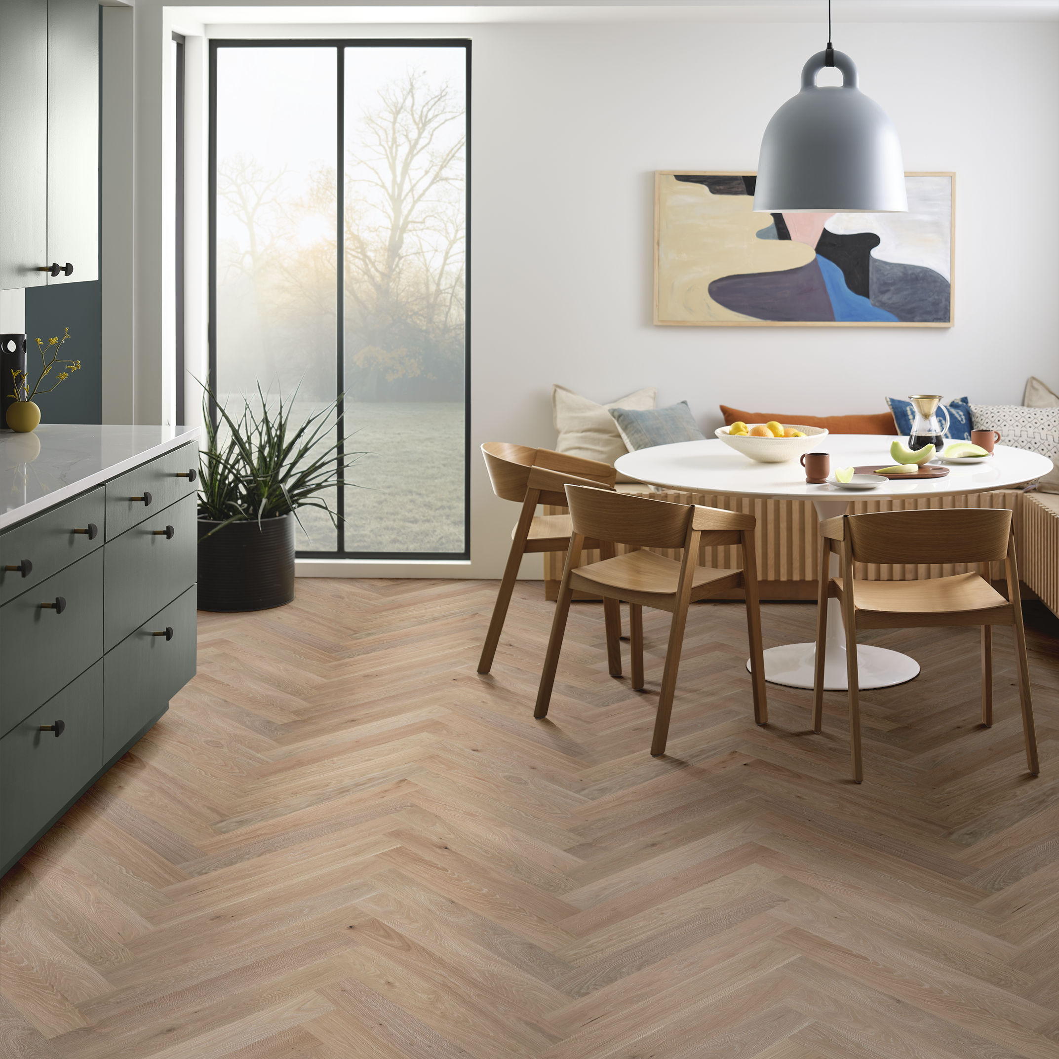 PROVINCIAL HERRINGBONE FRENCH BUFF ROOM