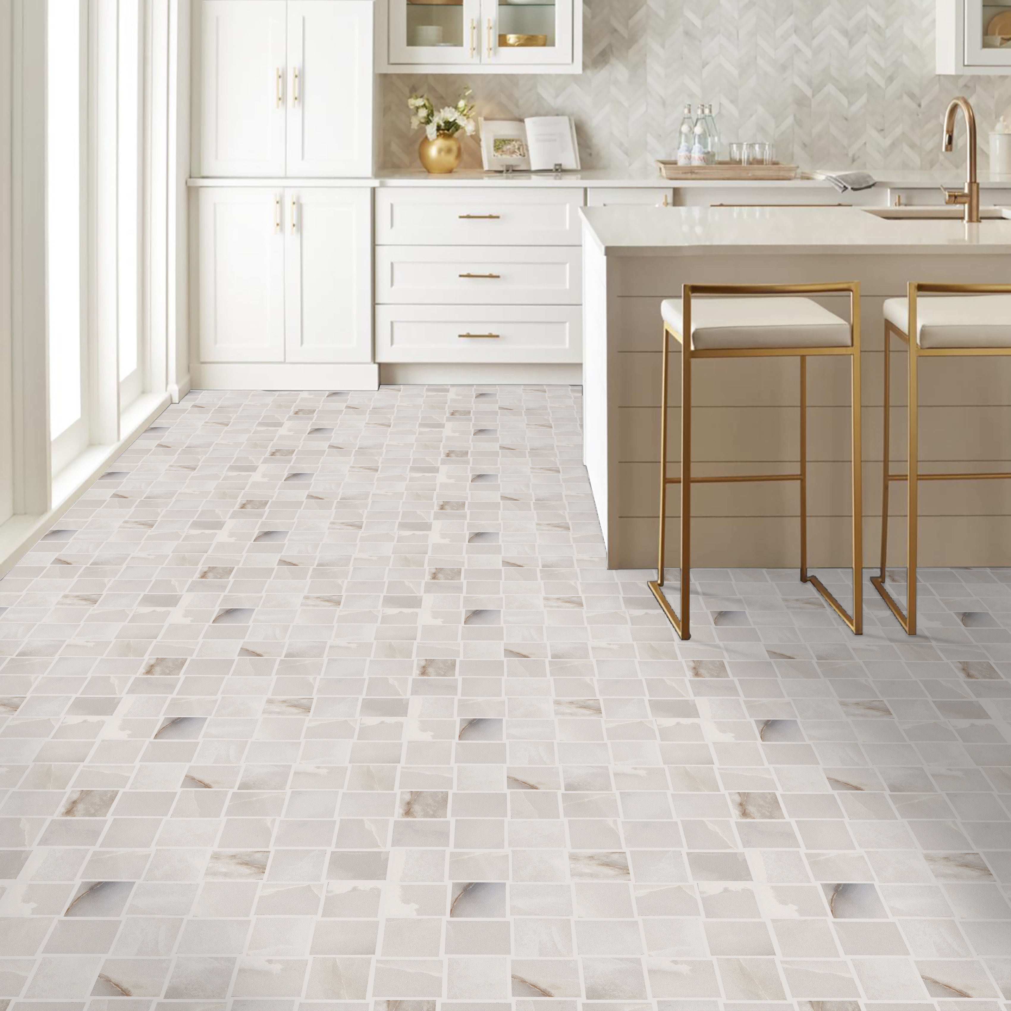 Onyx Basketweave Mosaic Matte - White - TG01F_00100