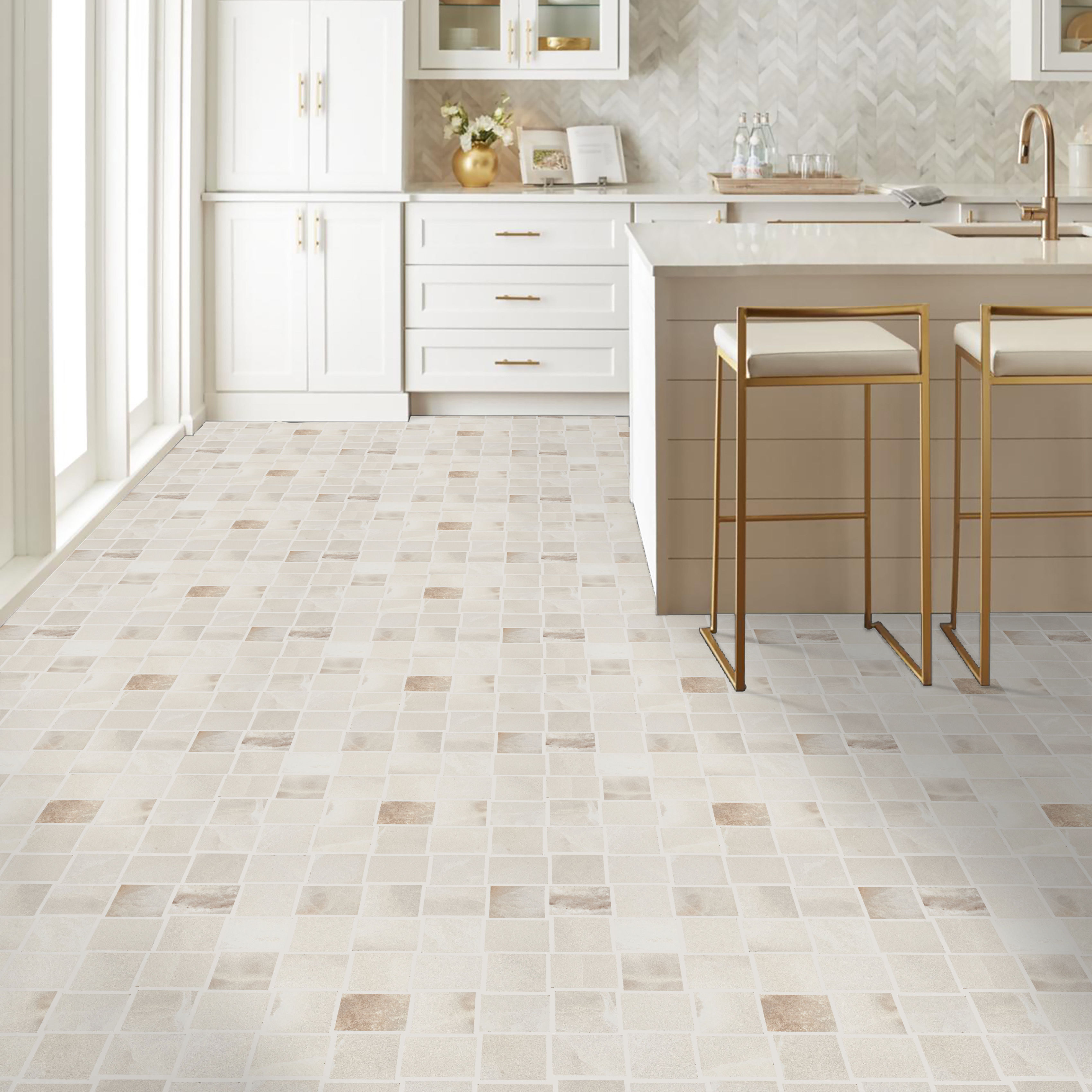 Onyx Basketweave Mosaic Matte - Ivory - TG01F_00152