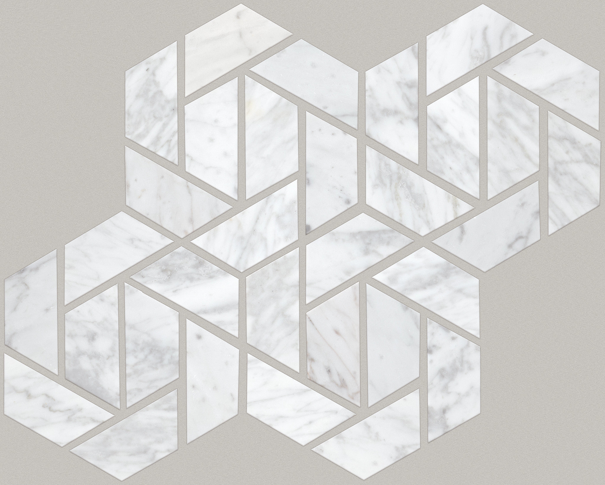 Estate Double Hexagon Mosaic - Bianco Carrara - TG38F_00150