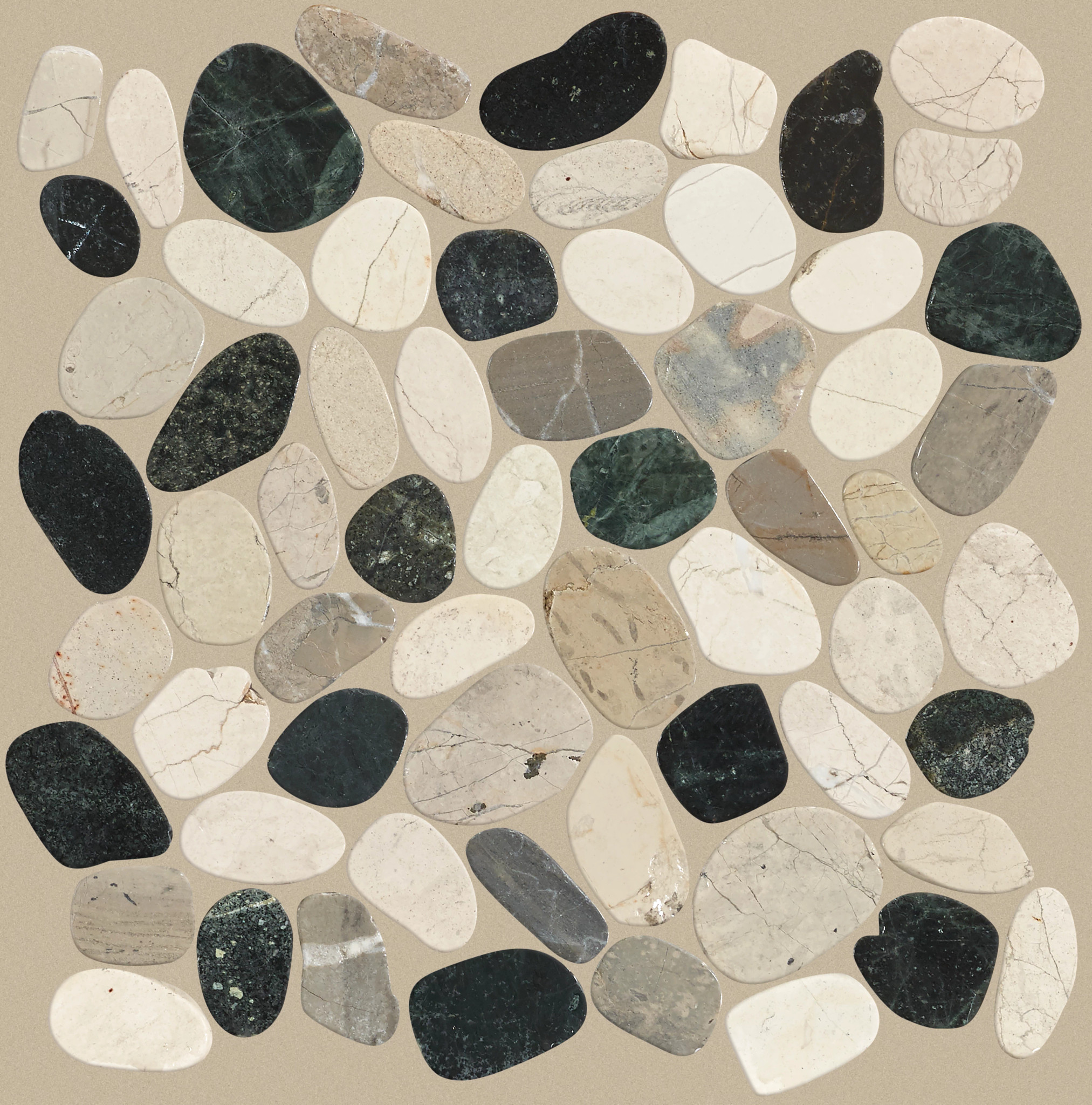 River Rock Sliced Mosaic-Tranquil Cool Blend-TGL64_00159