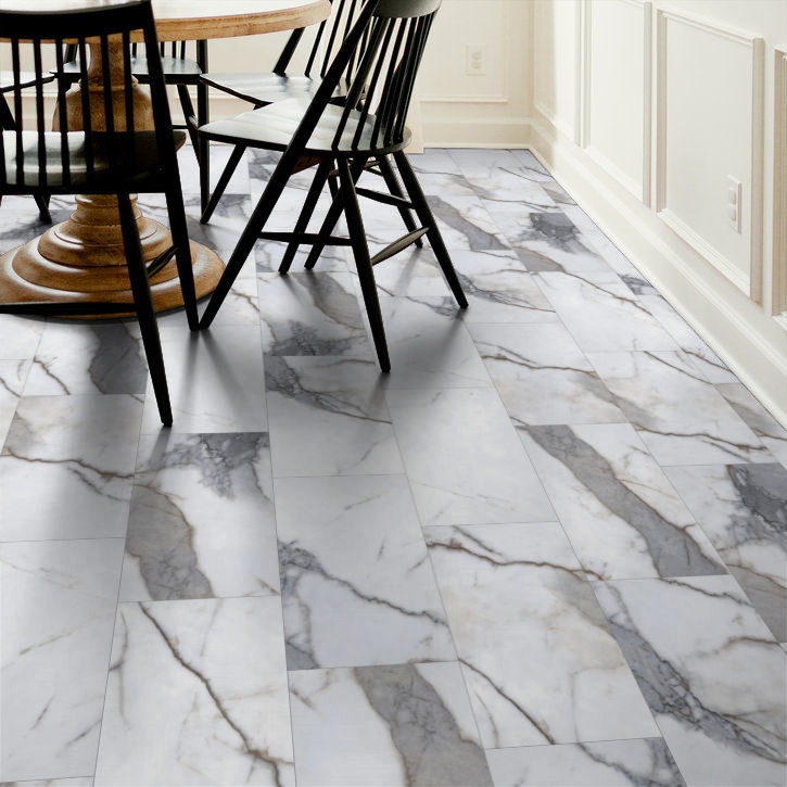 Waterproof Lvt Vinyl Tiles Flooring Marble Design Texture Size